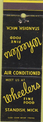 Matchbook Cover - Wheelers Fine Foods Standish MI