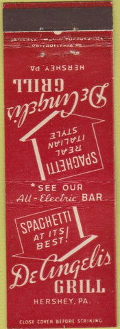 Matchbook Cover - DeAngeli's Grill Hershey PA