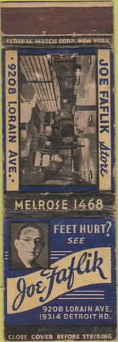 Matchbook Cover - Joe Faflik Cleveland OH Federal Long WEAR Cleveland OH