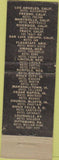 Matchbook Cover - Hotel Andexandria Los Angeles CA Long WEAR