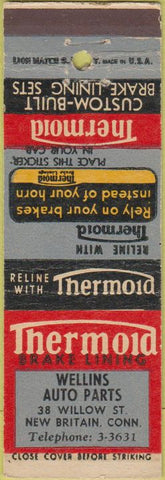 Matchbook Cover - Thermon Custon Build Break Linings New Britain CT