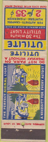 Matchbook Cover - Utilite Lights for camping or emergencies Universal Long