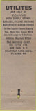 Matchbook Cover - Utilite Lights for camping or emergencies Universal Long