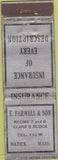 Matchbook Cover - E Farwell Son Insurance Natick MA Federal long WORN