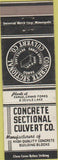 Matchbook Cover - Concrete Sectional Culvert Fargo Devils Lake Grand Forks ND