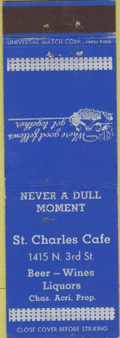 Matchbook Cover - St Charles Cafe NO TOWN