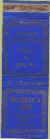 Matchbook Cover - Brakken's Grill Park Rapids MN