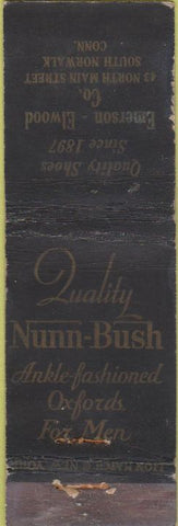 Matchbook Cover - Nunn Bush Shoes South Norwalk CT WORN
