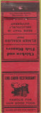 Matchbook Cover - Log Cabin Restaurant  NO TOWN