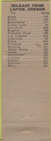 Matchbook Cover - Lapine Highway Center Lapine OR