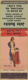 Matchbook Cover - John Budzko Meats butcher Portland ME pinup