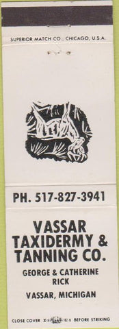 Matchbook Cover - Vassar Taxidermy Tanning Vassar MI