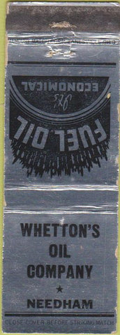 Matchbook Cover - Whetton's Oil Co Needham MA