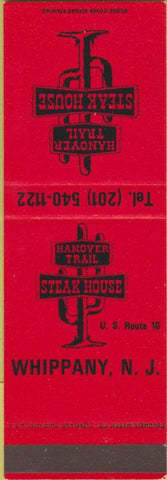 Matchbook Cover - Hanover Trail Steak House Whippany NJ cactus SAMPLE