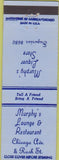 Matchbook Cover - Murphy's Liquor Store Chicago IL bar restaurant