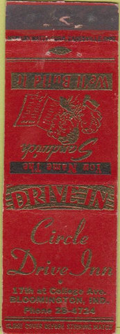 Matchbook Cover - Circle Drive Inn Bloomington IN