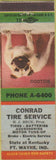 Matchbook Cover - Conrad Tire Service Fort Wayne IN Bulldog