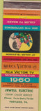 Matchbook Cover - RCA Victor TV's Jewell Electric Portland PA