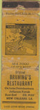 Matchbook Cover - Bruning's Restaurant New Orleans LA POOR