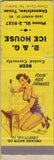 Matchbook Cover - B and G Ice House Channelview TX pinup CREASES WORN SAMPLE