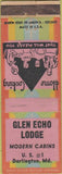 Matchbook Cover - Glen Echo Lodge Darlington MD