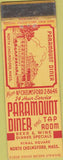 Matchbook Cover - Paramount Diner North Chelmsford MA Federal TAPED WORN