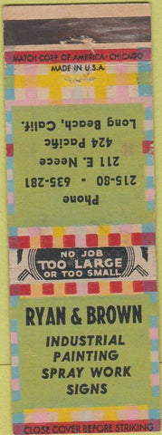 Matchbook Cover - Ryan  and  Brown Painting Long Beach CA
