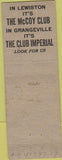 Matchbook Cover - Yacht Club Hotel McCall ID