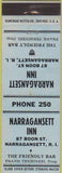 Matchbook Cover - Narragansett Inn RI light blue
