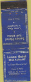 Matchbook Cover - Lenox Hotel Tap Room Springfield MA Safety First WORN