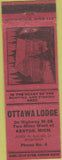 Matchbook Cover - Ottawa Lodge Kenton MI low phone # red