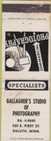 Matchbook Cover - Gallagher's Studio of Photography Duluth MN WEAR