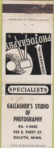 Matchbook Cover - Gallagher's Studio of Photography Duluth MN WEAR