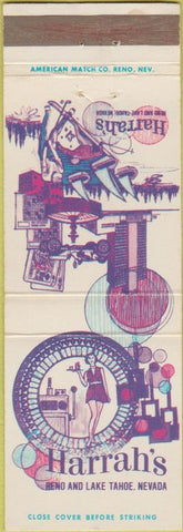 Matchbook Cover - Harrah's Reno Lake Tahoe NV casino girlie