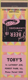 Matchbook Cover - Toby's Forest Park IL
