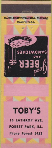 Matchbook Cover - Toby's Forest Park IL