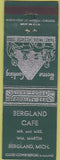 Matchbook Cover - Bergland Cafe Bergland MI