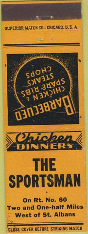 Matchbook Cover - The Sportsman BBQ St Albans WV