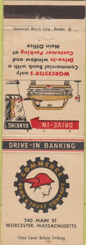 Matchbook Cover - Commerce Bank Trust Worcester MA