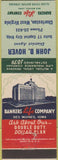Matchbook Cover - John B Hover Insurance Charleston WV