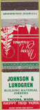 Matchbook Cover - Johnson  and  Lundgren Tacoma WA building