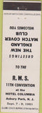 Matchbook Cover - RMS Convention Asbury Park Hotel Columbia NJ white 1951