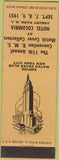 Matchbook Cover - RMS Convention Hotel Columbia Asbury Park NJ 1951 peach