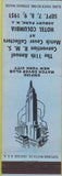 Matchbook Cover - RMS Convention Hotel Columbia Asbury Park NJ 1951 blue