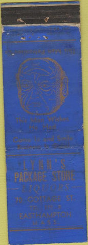Matchbook Cover - Lynn's Package Store Easthampton MA Merchants POOR