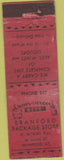 Matchbook Cover - Branford Package Store liquor Branford CT Safety First WORN