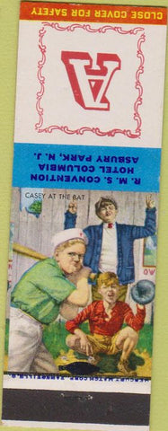 Matchbook Cover - RMS Convention Asbury Park Hotel Columbia NJ Letter A