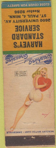 Matchbook Cover - Harvey's Standard oil gas ST Paul MN