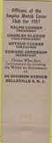 Matchbook Cover - RMS Convention Asbury Park Hotel Columbia NJ White WEAR
