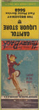 Matchbook Cover - Captiol Liquor Store NO TOWN pinup WORN